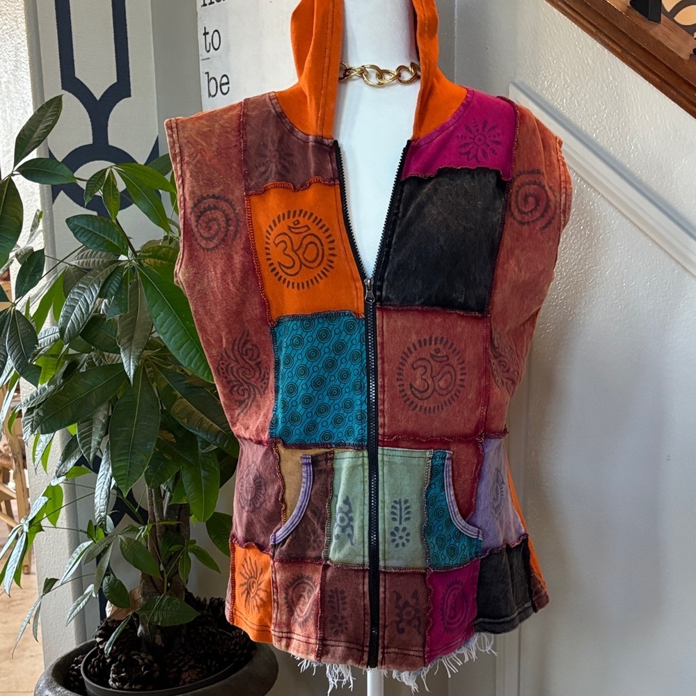 Colorful Hippy Patchwork Women's Vest 🤩
